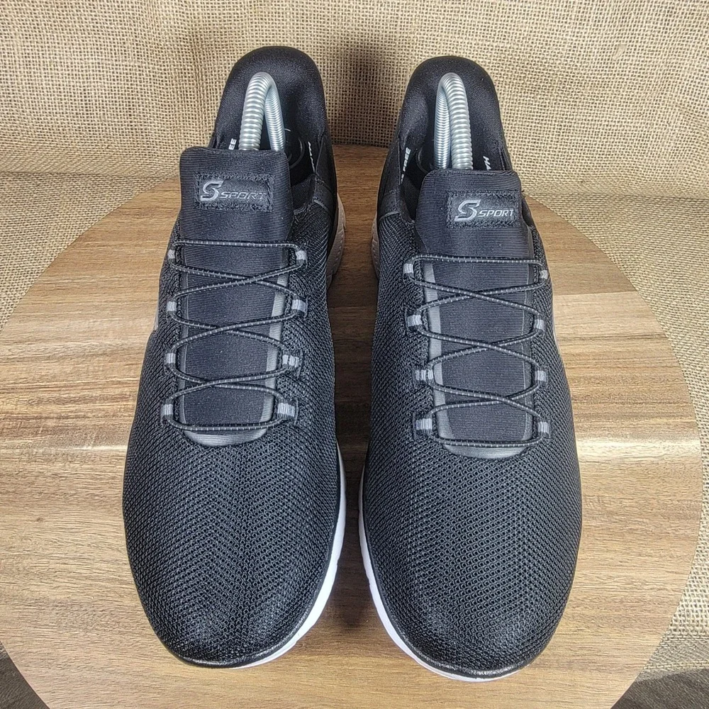 Skechers S Sport Hands Free Syrka Step-Ins Sneakers Memory Foam Black Men's 10